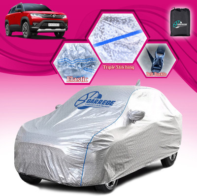 GARREGE Car Cover For Maruti Suzuki Vitara Brezza (With Mirror Pockets)(Silver, For 2022, 2023, 2024 Models)