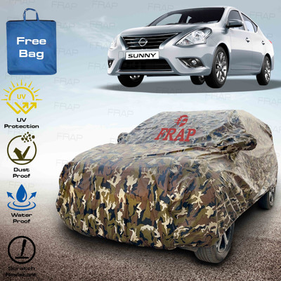 Frap Car Cover For Nissan Sunny (With Mirror Pockets)(Multicolor, Red)