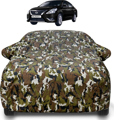 Auto Hub Car Cover For Nissan Sunny (With Mirror Pockets)(Brown)
