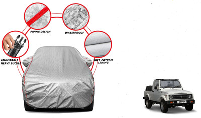 Auto Oprema Car Cover For Maruti Suzuki Gypsy King (With Mirror Pockets)(Silver)