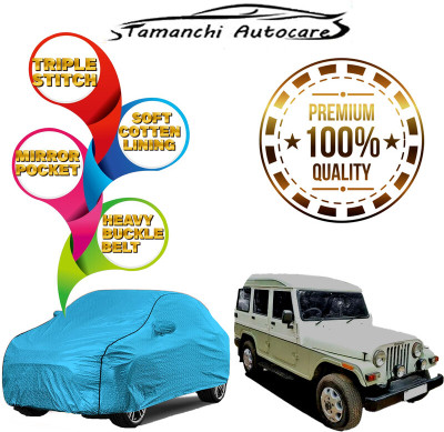 Tamanchi Autocare Car Cover For Mahindra Thar (With Mirror Pockets)(Blue)