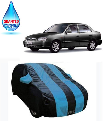 FFZ Car Cover For Hyundai Accent Viva (With Mirror Pockets)(Blue, Black, For 2020 Models)