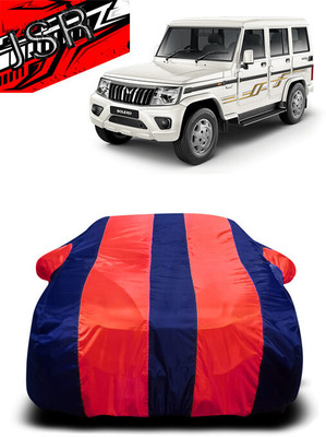 J S R Car Cover For Mahindra Bolero (With Mirror Pockets)(Red, Blue)