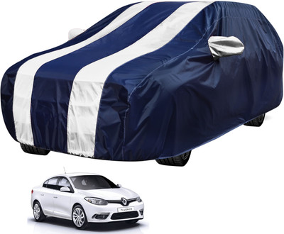 Auto Hub Car Cover For Renault Fluence (With Mirror Pockets)(Blue, White)