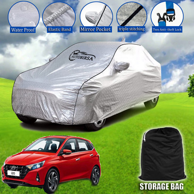 AUTOBIRSA Car Cover For Hyundai i20 Asta (With Mirror Pockets)(Silver, Grey, For 2020, 2021, 2022, 2023 Models)