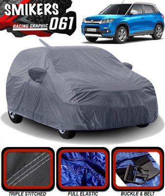 SMIKERS Car Cover For Maruti Suzuki Vitara Brezza (With Mirror Pockets)(Grey)