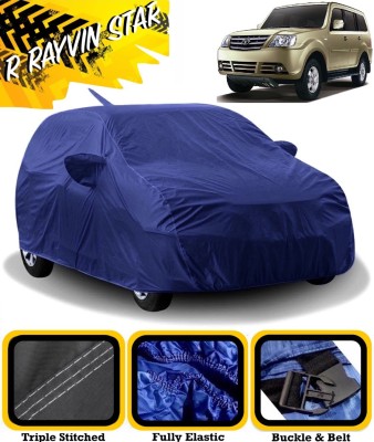 R Rayvin Star Car Cover For Tata Sumo Grande MK II (With Mirror Pockets)(Blue)