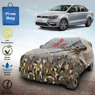 Frap Car Cover For Volkswagen Vento (With Mirror Pockets)(Multicolor, Red)
