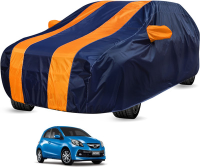 Auto Hub Car Cover For Honda Brio (Without Mirror Pockets)(Black, Orange)
