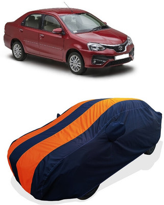 Coxtor Car Cover For Toyota Etios VD (With Mirror Pockets)(Orange)