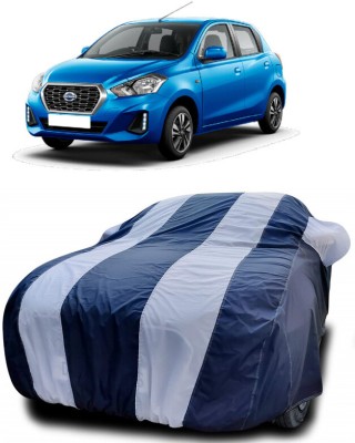 DIGGU Car Cover For Datsun GO 1.2 (With Mirror Pockets)(White, Blue)