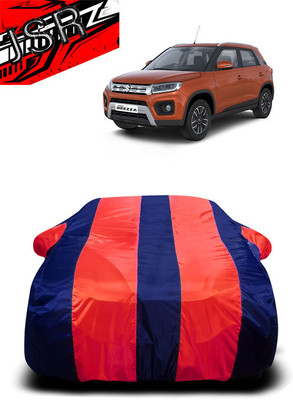 J S R Car Cover For Maruti Suzuki Vitara Brezza VDi Diesel (With Mirror Pockets)(Red, Blue)