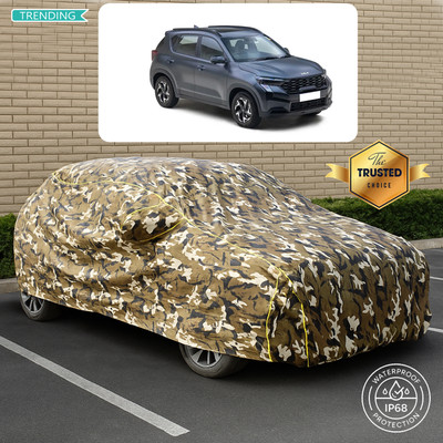 PAGORA Car Cover For Kia Sonet (With Mirror Pockets)(Yellow, Multicolor)