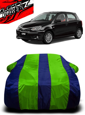 J S R Car Cover For Toyota Etios Liva 1.2 V Dual Tone Petrol (With Mirror Pockets)(Green, Blue)