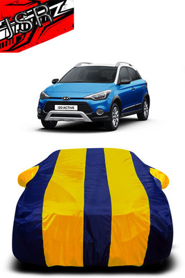 J S R Car Cover For Hyundai i20 Active (With Mirror Pockets)(Yellow, Blue)