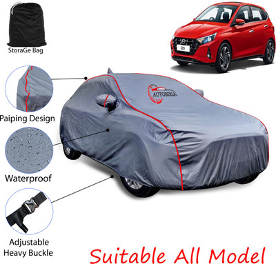 AUTOBIRSA Car Cover For Hyundai i20 (With Mirror Pockets)(Grey)