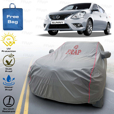 Frap Car Cover For Nissan Sunny (With Mirror Pockets)(Grey, Red)