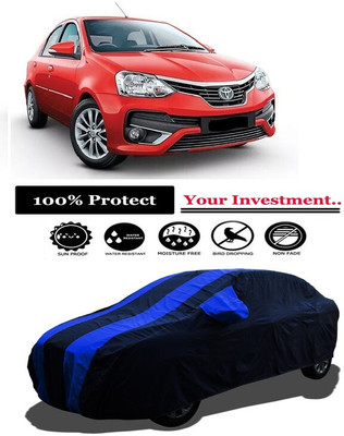Amexride Car Cover For Toyota Platinum Etios Toyota Platinum Etios 1.5 GX Petrol (With Mirror Pockets)(Multicolor)