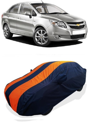 Coxtor Car Cover For Chevrolet Sail 1.3 Base (With Mirror Pockets)(Orange)