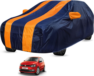 Auto Hub Car Cover For Volkswagen Polo GT (Without Mirror Pockets)(Black, Orange)