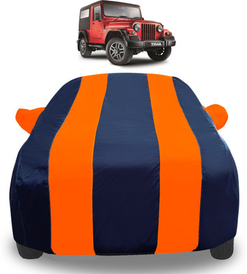 Auto Hub Car Cover For Mahindra Thar (With Mirror Pockets)(Orange)