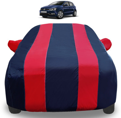 Auto Hub Car Cover For Volkswagen Polo (With Mirror Pockets)(Red)
