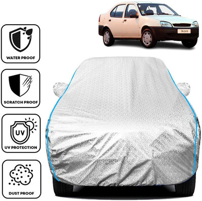 Delphinium Car Cover For Ford Ikon, Ikon 1.3, Ikon 1.3 HSC, Ikon 1.6, Universal For Car (With Mirror Pockets)(Silver, Blue)