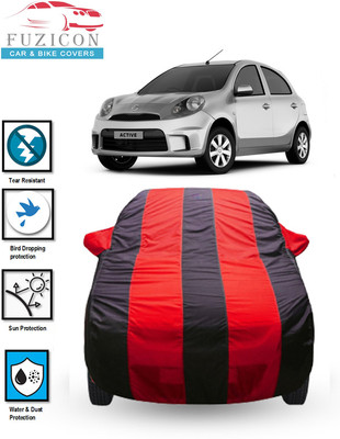 FUZICON Car Cover For Nissan Micra (With Mirror Pockets)(Blue, Red)