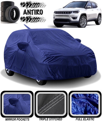ANTIRO Car Cover For Jeep Compass (With Mirror Pockets)(Blue)