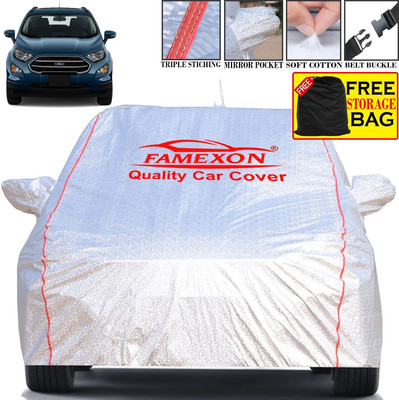 FAMEXON Car Cover For Ford Ecosport, Ecosport 1.0 Ecoboost Titanium Plus, Ecosport 1.2P Titanium MT (With Mirror Pockets)(Silver)