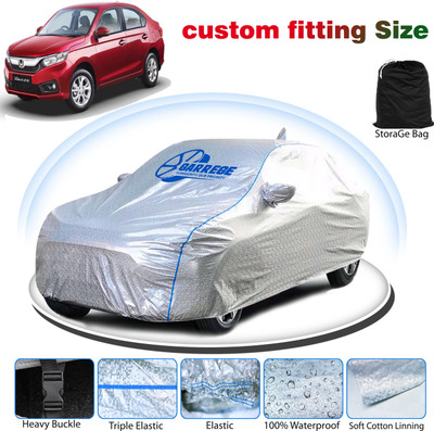 GARREGE Car Cover For Honda Amaze (With Mirror Pockets)(Silver, Grey)