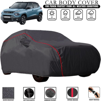 MADAFIYA Car Cover For Tata Punch (With Mirror Pockets)(Grey, Red, For 2021, 2022, 2023 Models)