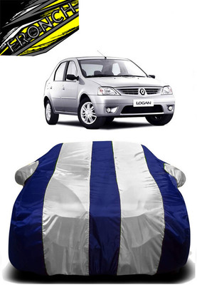 FRONCH Car Cover For Mahindra Logan 1.4 GLE (With Mirror Pockets)(White, Blue)