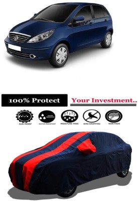 Amexride Car Cover For Tata Indica Quadra Jet (With Mirror Pockets)(Red)