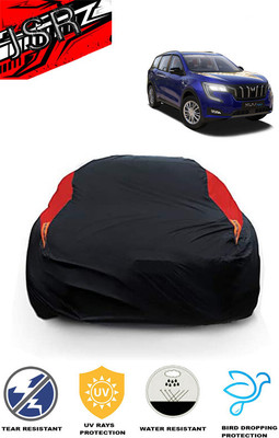J S R Car Cover For Mahindra XUV 700 (With Mirror Pockets)(Red, Black)