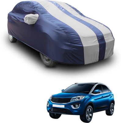 SS FOR YOUR SMART NEEDS Car Cover For Tata Nexon (With Mirror Pockets)(White, Blue)