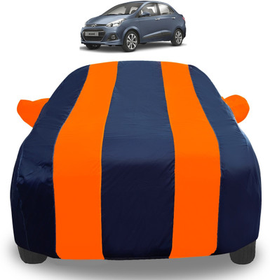 Auto Hub Car Cover For Hyundai Xcent (With Mirror Pockets)(Orange)