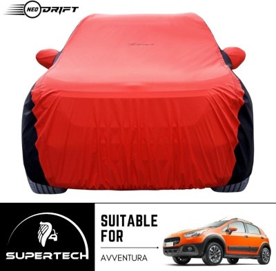 Neodrift Car Cover For Fiat Avventura (With Mirror Pockets)(Red, Black)