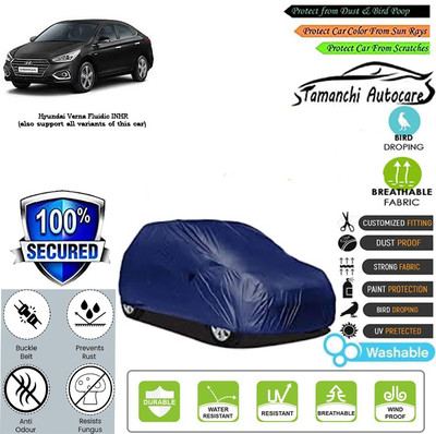 Tamanchi Autocare Car Cover For Hyundai Verna Fluidic INHR(Blue)