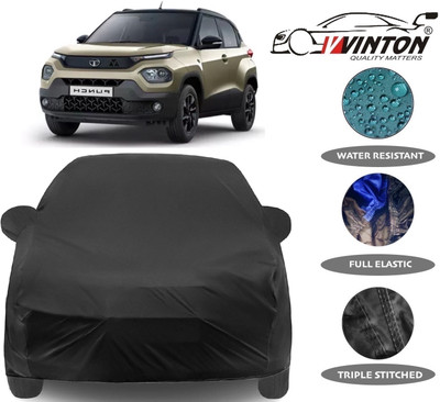 V VINTON Car Cover For Tata Punch (With Mirror Pockets)(Black)