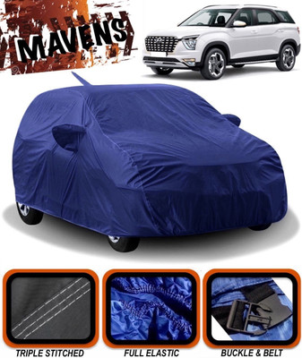 MAVENS Car Cover For Hyundai Alcazar (With Mirror Pockets)(Blue)