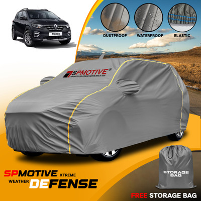 SPMOTIVE Car Cover For Renault Triber (With Mirror Pockets)(Grey)