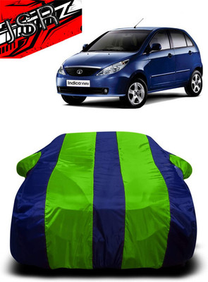 J S R Car Cover For Tata Vista (With Mirror Pockets)(Green, Blue)