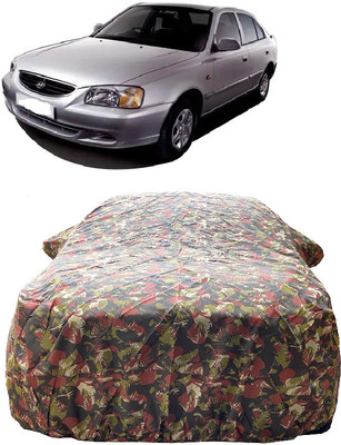 Wegather Car Cover For Hyundai Accent Viva GLX (With Mirror Pockets)(Red)