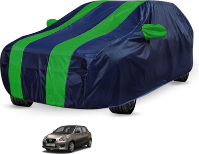 Auto Hub Car Cover For Datsun Go (Without Mirror Pockets)(Black, Green)