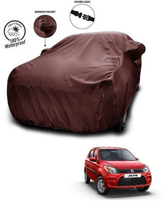 ANTHUB Car Cover For Maruti Suzuki Alto 800 (With Mirror Pockets)(Maroon)