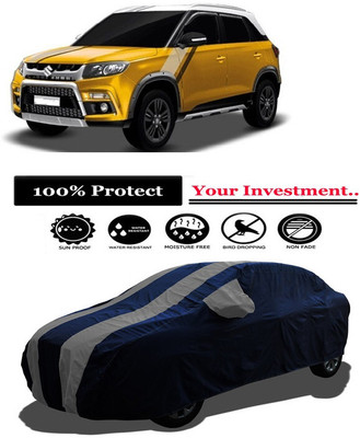 Amexride Car Cover For Maruti Suzuki Vitara Brezza VDi Diesel (With Mirror Pockets)(Grey)