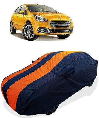 QLAX Car Cover For Maruti Abarth Punto EVO Pure 1.2 FIRE (With Mirror Pockets)(Orange)
