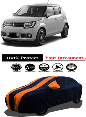 Amexride Car Cover For Maruti Suzuki Ignis 1.3 Alpha (With Mirror Pockets)(Orange)
