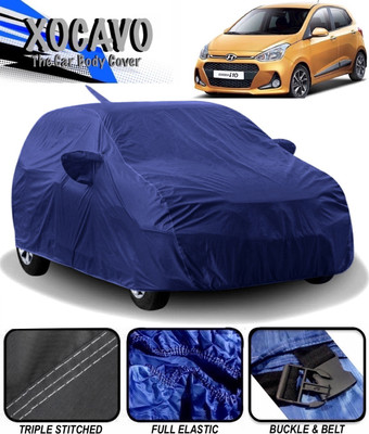 XOCAVO Car Cover For Hyundai Grand i10 (With Mirror Pockets)(Blue)
